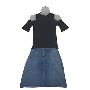 Abercrombie & Fitch Cold Shoulder Top Fitted Preppy Blouse Feminine Edgy Tee NWT
